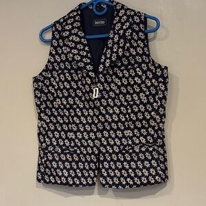 Liette Navy and White Floral Vest